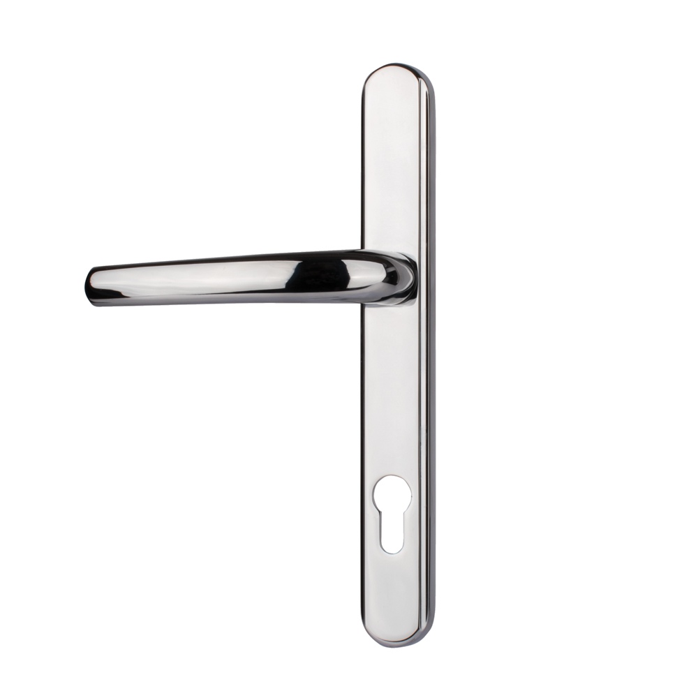 SOX Stainless Steel Long Backplate Door Handle (92mm) - Polished Chrome - (Sold in Pairs)